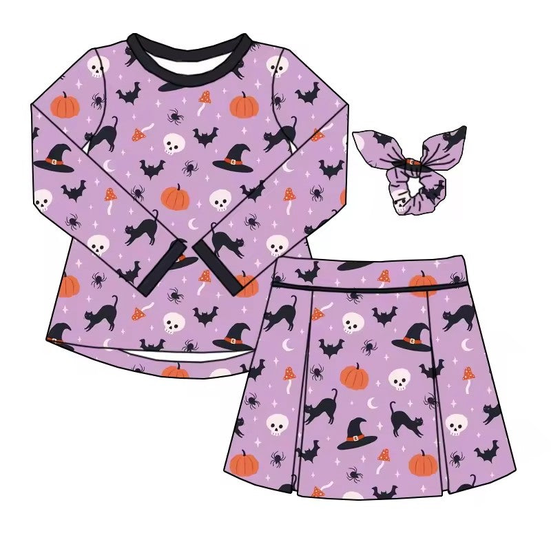 custom order MOQ 8 bat on purple shirt skort set for holiday
