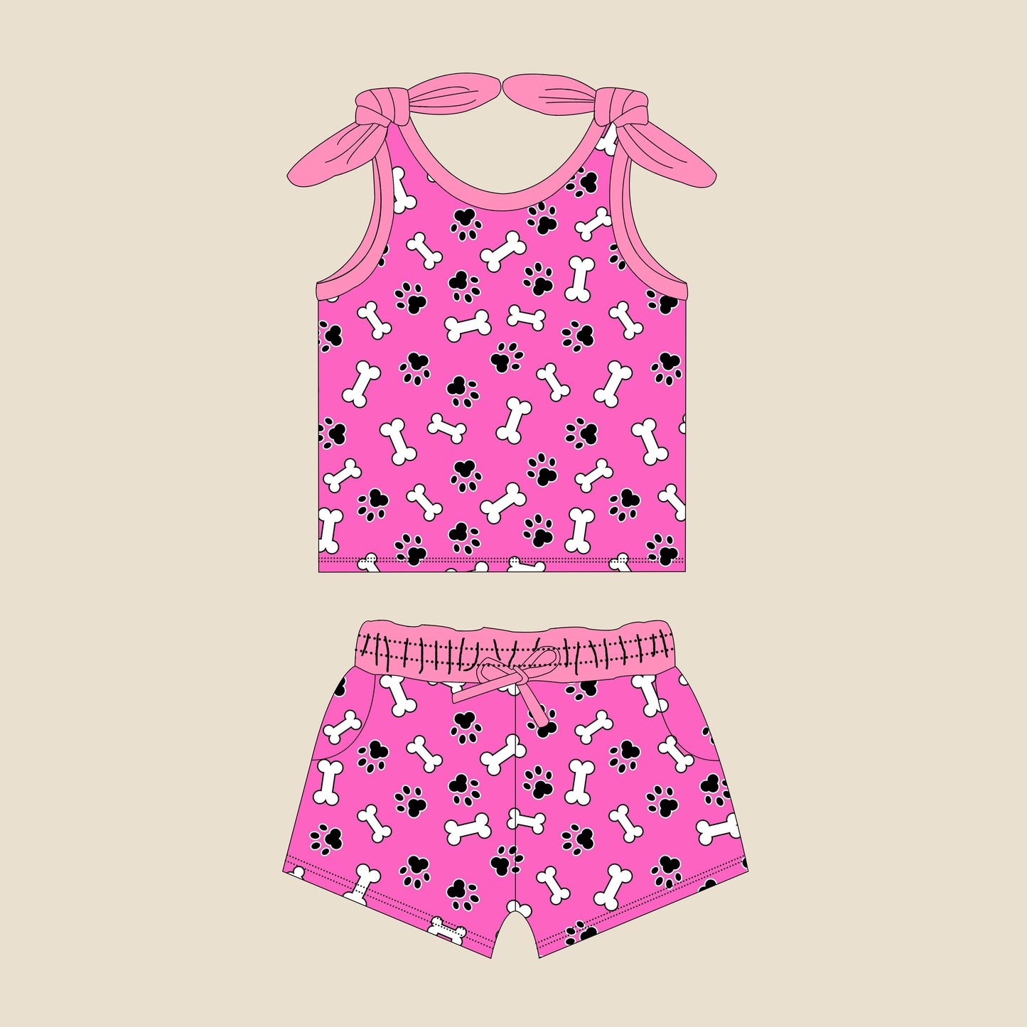 Custom order girls tank shorts set