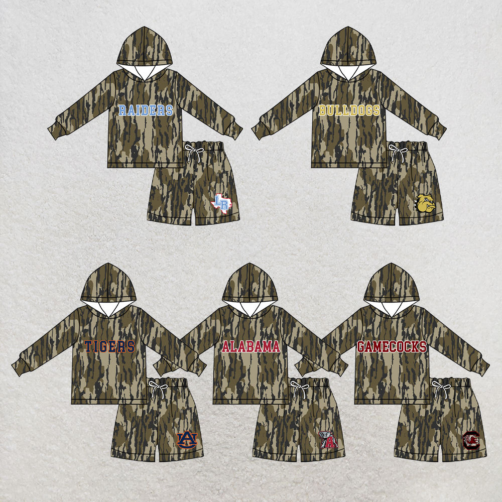 MOQ 5 one items TAT 6-8weeks 95%cotton 5%spandex custom football team camo sets