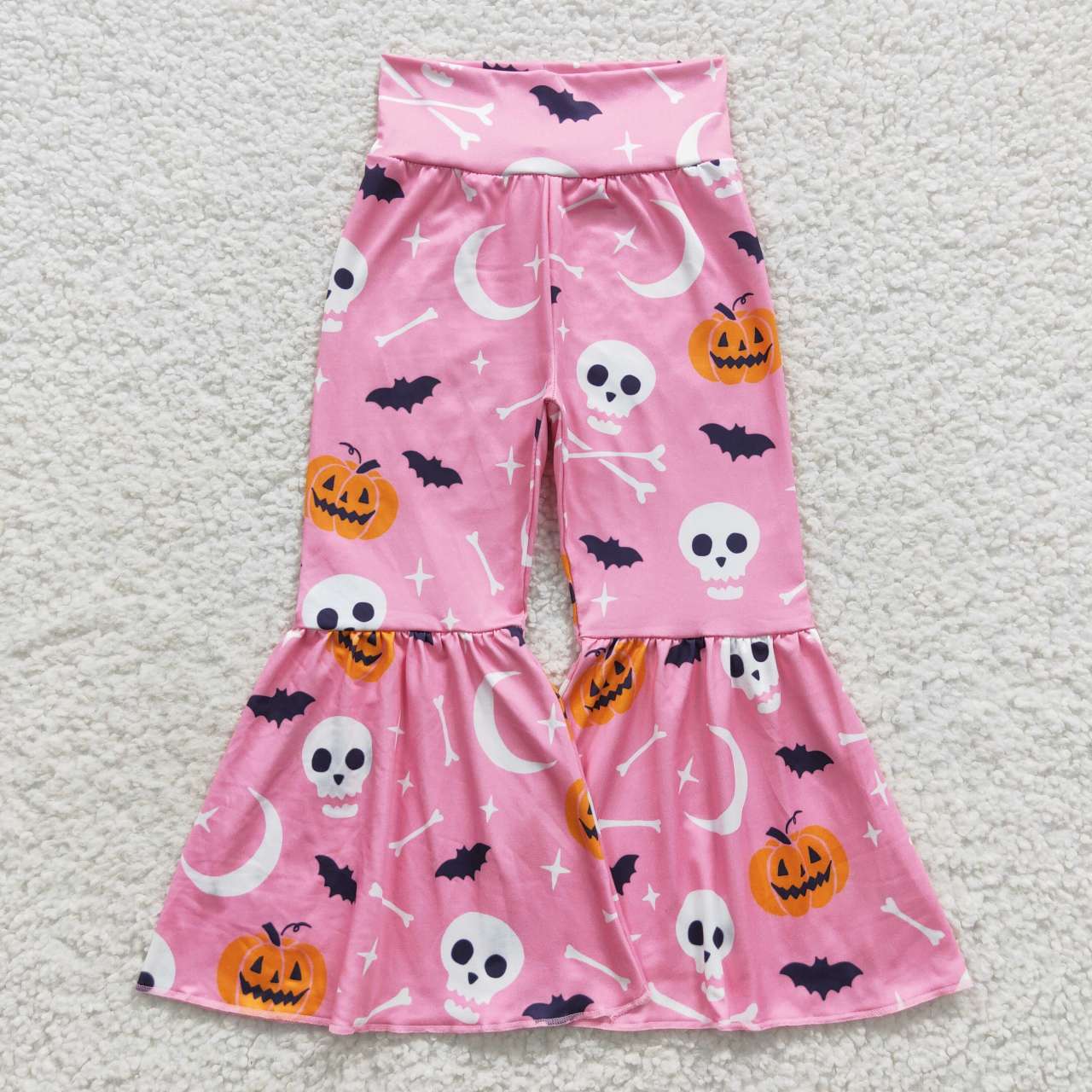 P0218 Pumpkin Moon Bat Pink Trousers