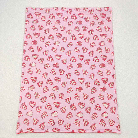 BL0089 Christmas tree cookies pink baby blanket