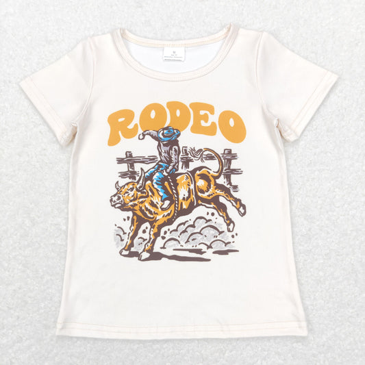 BT0515 Rodeo riding beige short-sleeved top