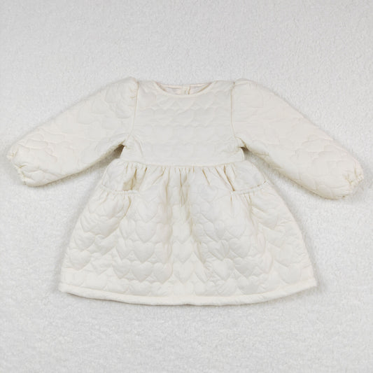 GLD0263 Love milk white thin cotton long-sleeved dress