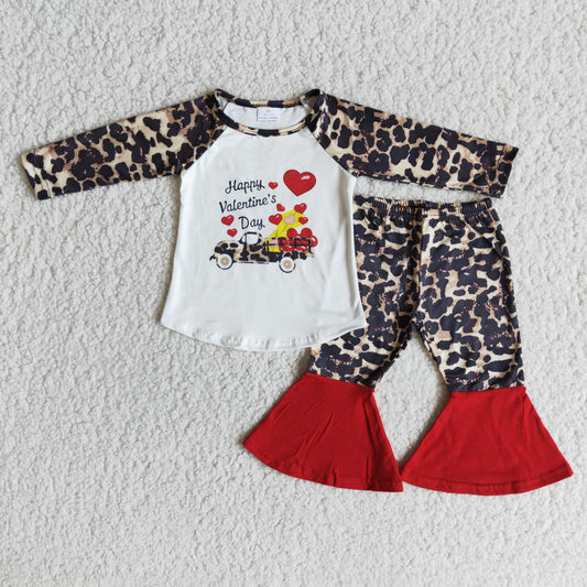 happy valentine's day leopard bells outfit 6 C11-28
