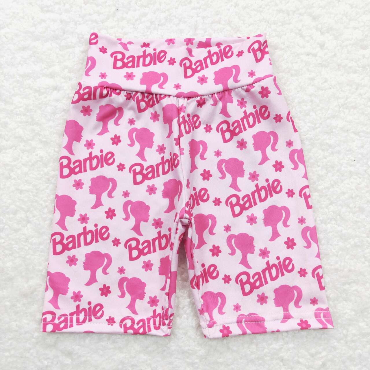 SS0143 pink doll print girl bike shorts