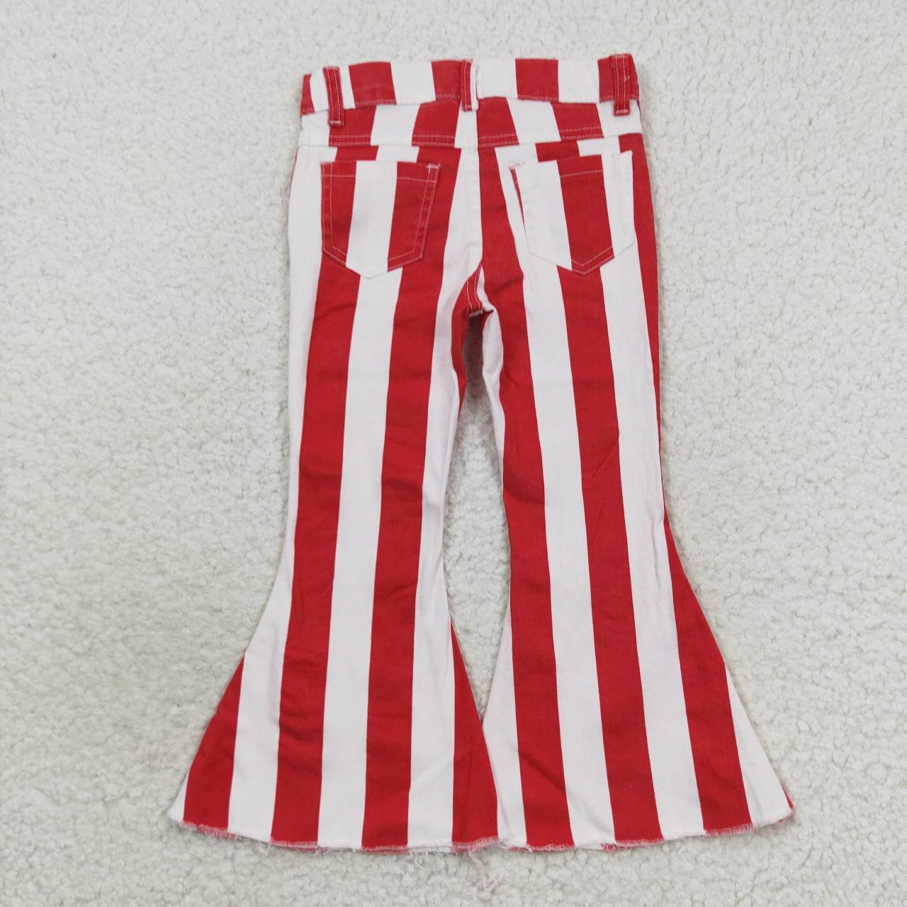 P0246 Red and White Striped Denim Trousers