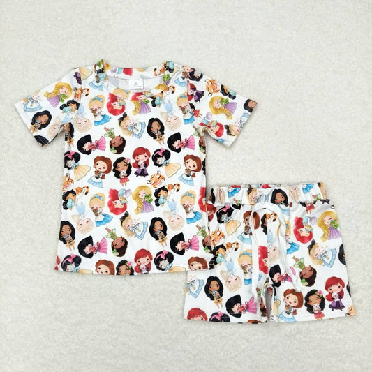 GSSO1099 Princess White Short Sleeve Shorts Set