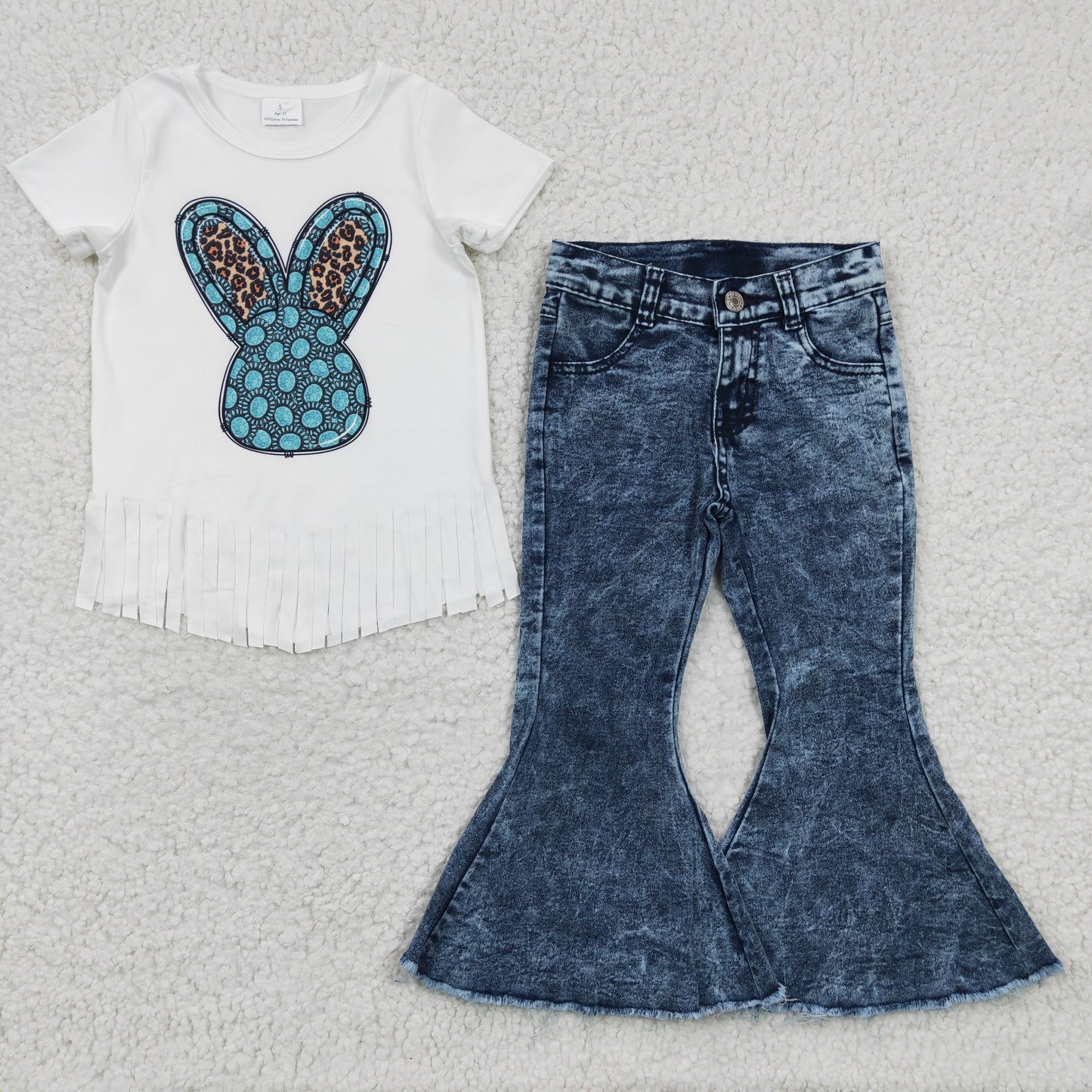 easter turquoise peep white tassel t shirt