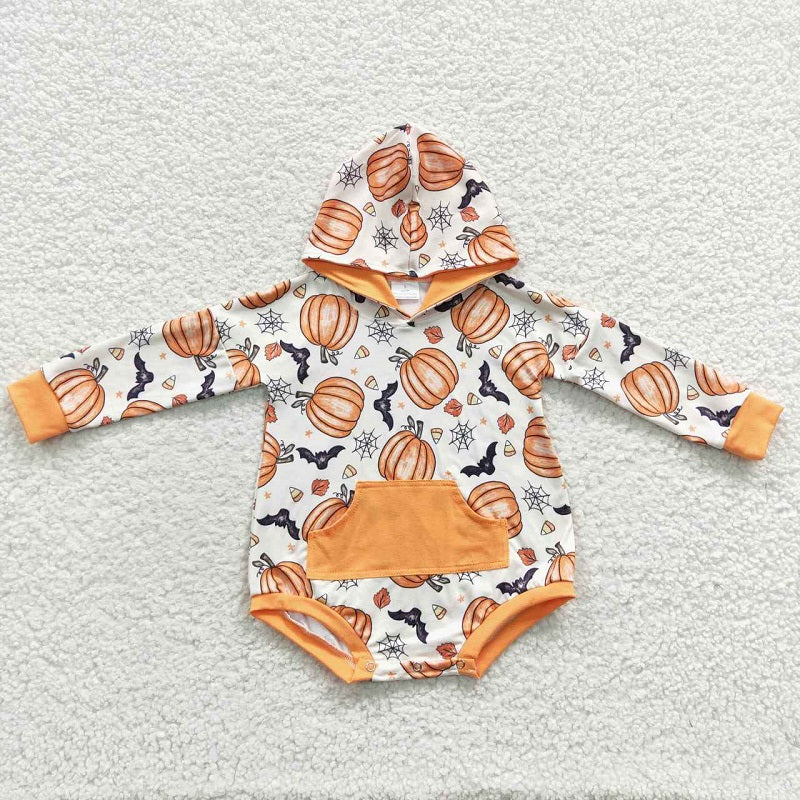 LR0273 toddler boy clothes hoodies halloween bubble romper