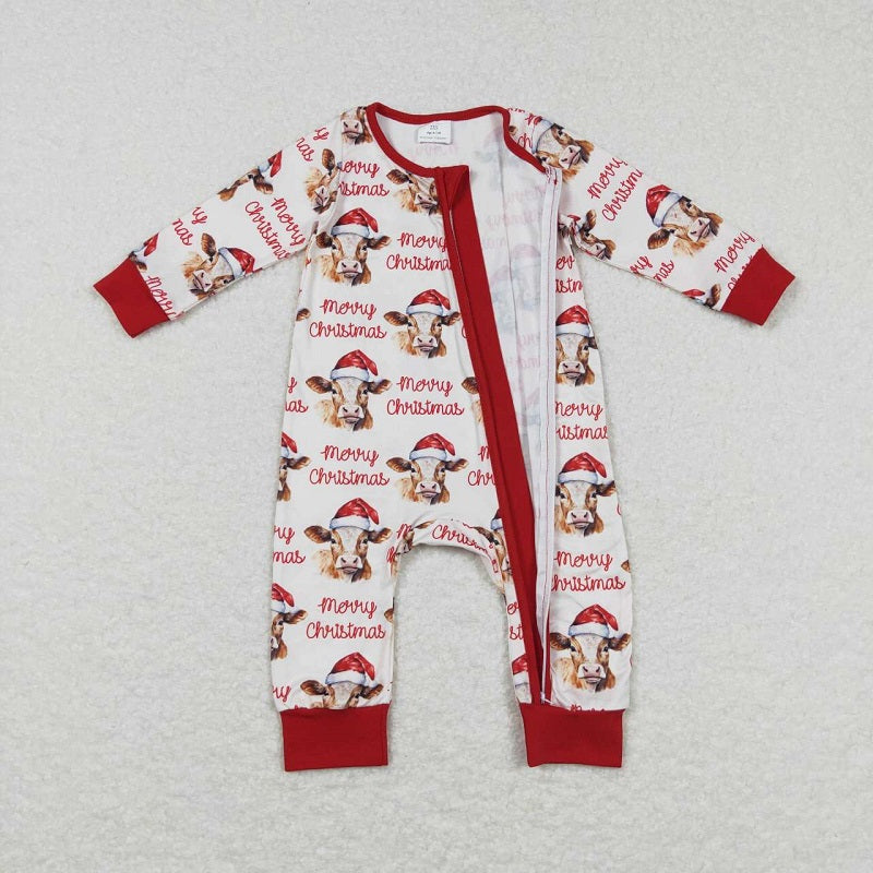 LR0739 Bull Letter Zip Long Sleeve Jumpsuit