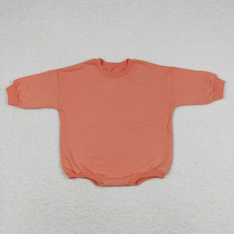 LR0929 Thick Pink Orange Sweatshirt Long Sleeve Jumpsuit