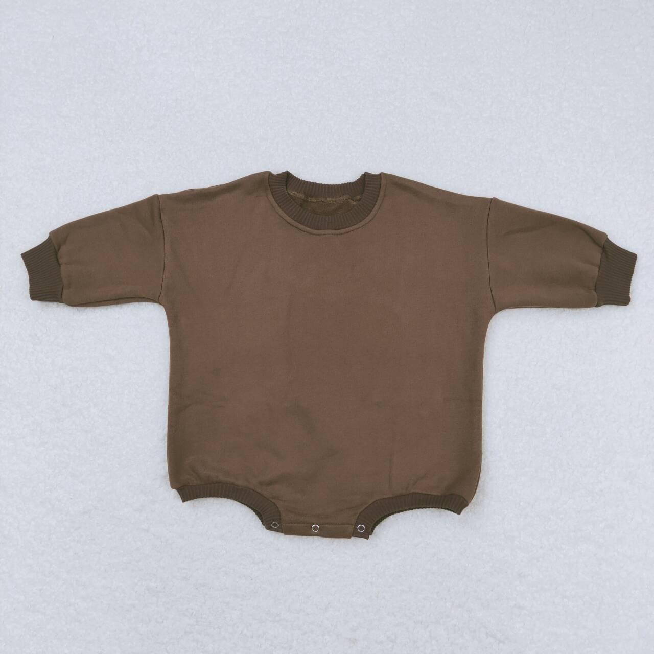 LR0952 Thin velvet dark brown sweatshirt long sleeve jumpsuit