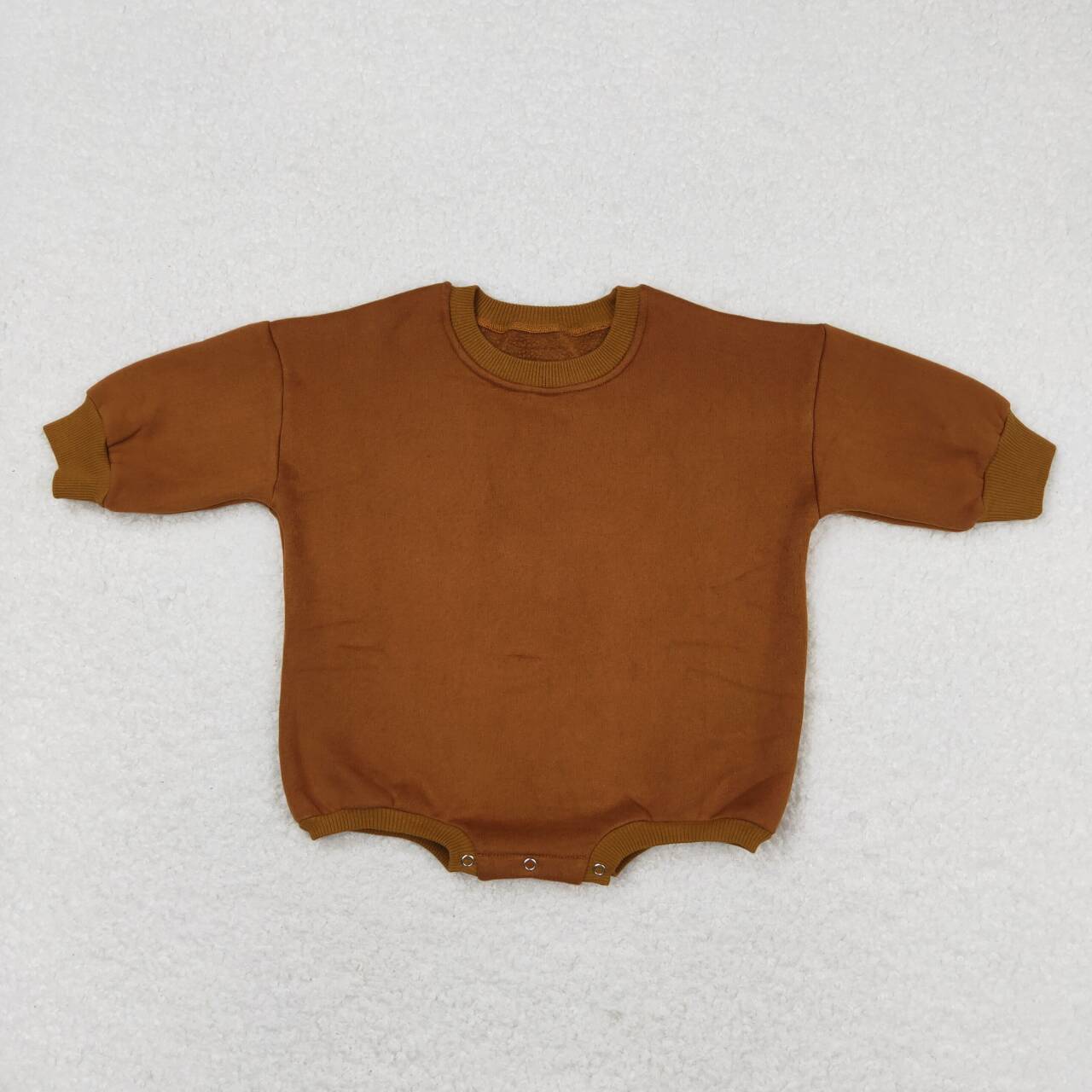 LR0954 Velvet Brown Sweatshirt Long Sleeve Jumpsuit