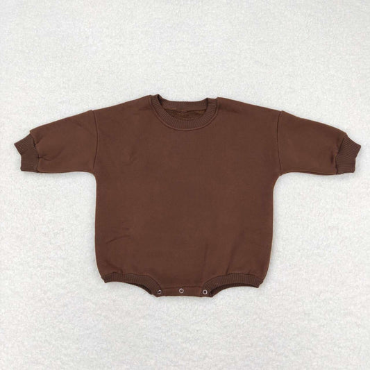 LR0958 Velvet Brown Sweatshirt Long Sleeve Jumpsuit