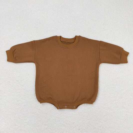 LR0959 Velvet brown sweatshirt long sleeve jumpsuit