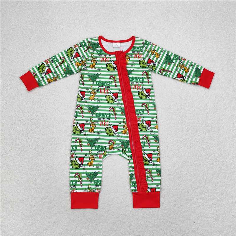 Match Baby Girls Christmas Green Face Sibling Pajamas Tops Clothes Sets