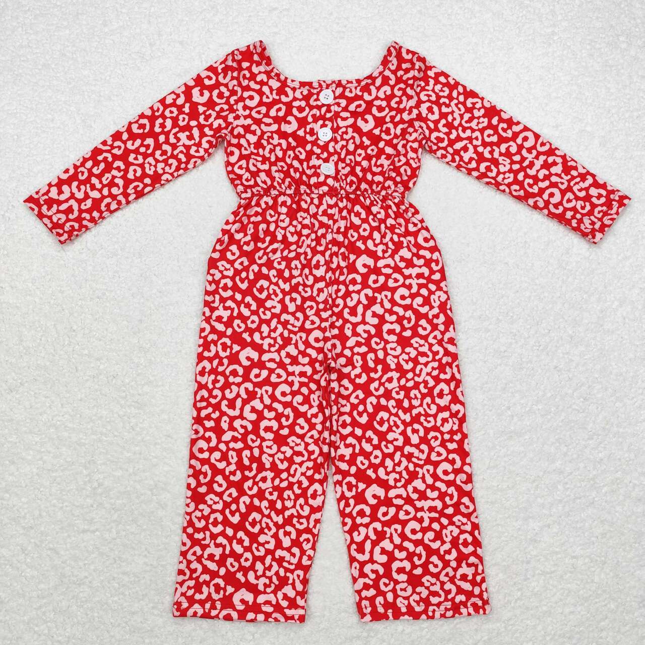 LR1139 Leopard Print Pocket Long Sleeve Bodysuit
