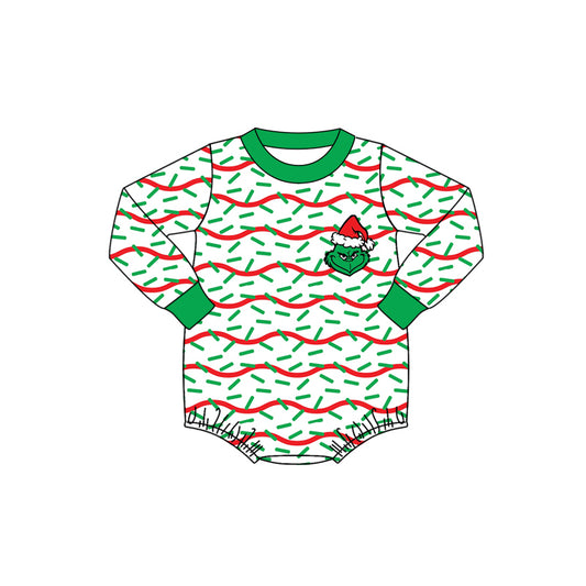 presale LR1200 Red and green wavy line white long-sleeved jumpsuit