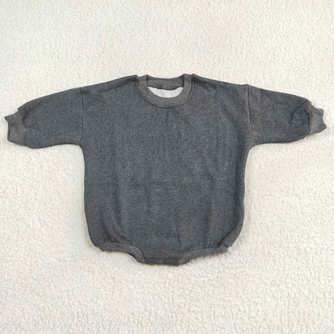 LR1228 Charcoal Grey Fleece Long Sleeve Sweater Bodysuit