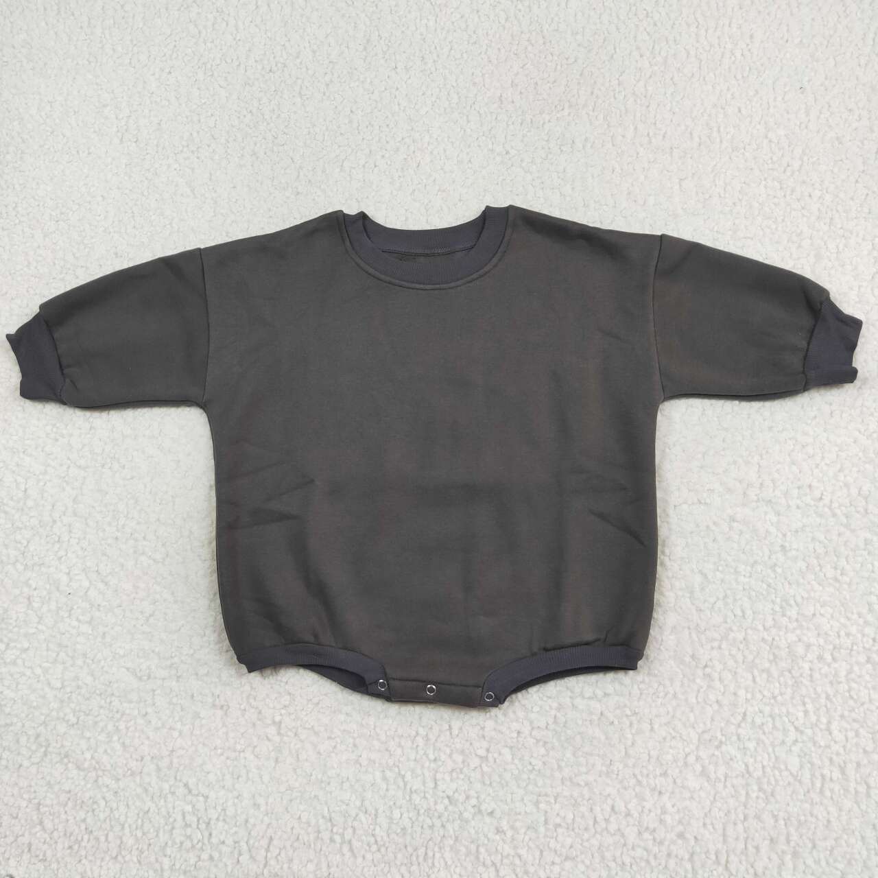 LR1229 Dark grey fleece long-sleeved jumpsuit