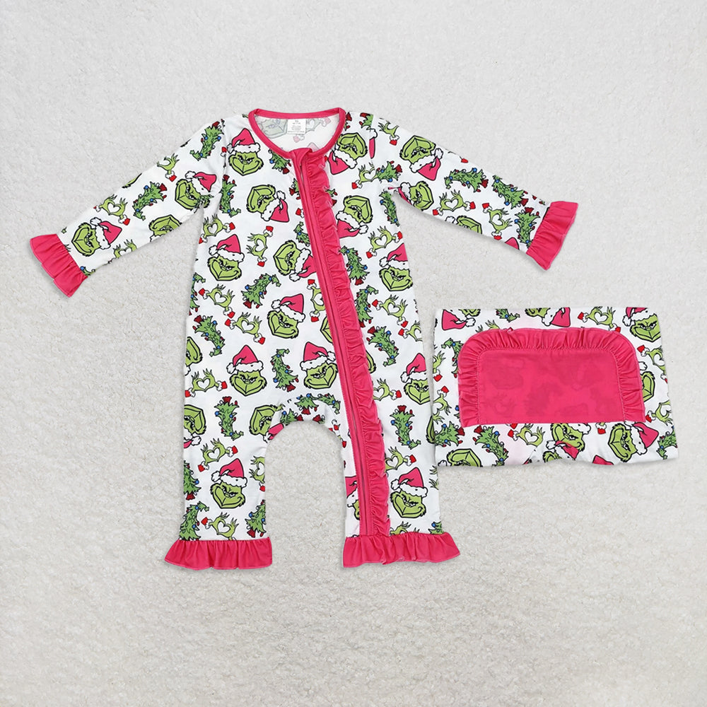 Family Christmas Green Face Hearts Pajamas Holiday Wear D 901