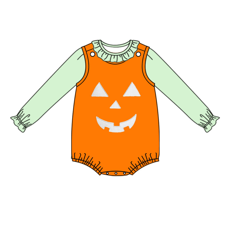 presale LR1390 baby girl clothes pumpkin girl halloween winter bubble