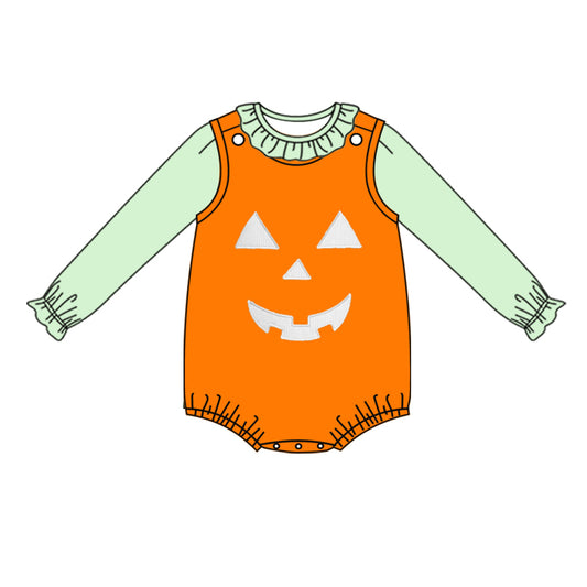 presale LR1390 baby girl clothes pumpkin girl halloween winter bubble