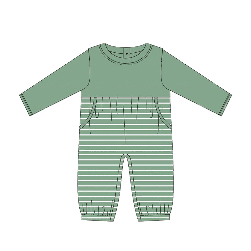 presale LR1493 Green Striped Long Sleeve Bodysuit 2024 7.19