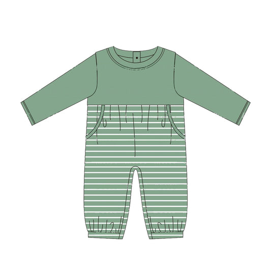 presale LR1493 Green Striped Long Sleeve Bodysuit 2024 7.19