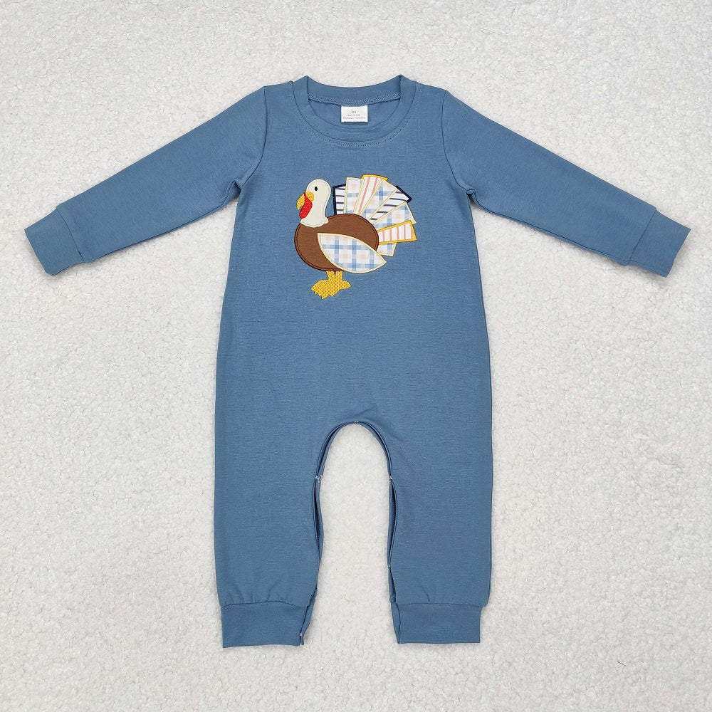LR1505  Turkey Haze Blue Long Sleeve Bodysuit