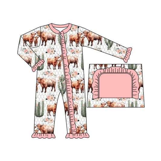 presale LR1522  Alpine Bullhead Cactus Pink Lace Zipper Long Sleeve Bodysuit  2024 7.22