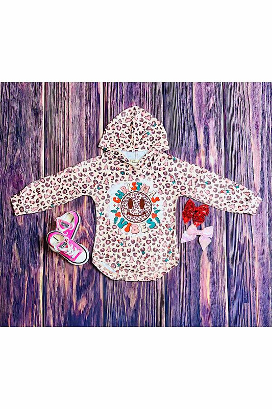 presale LR1546 Christmas Tree Leopard Print Hooded Long Sleeve Bodysuit  2024 7.23