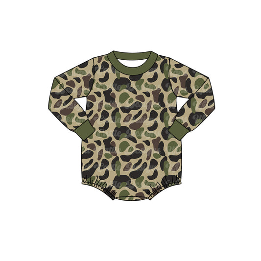 presale LR1550 Brown Green Camouflage Beige Long Sleeve Bodysuit 7.24