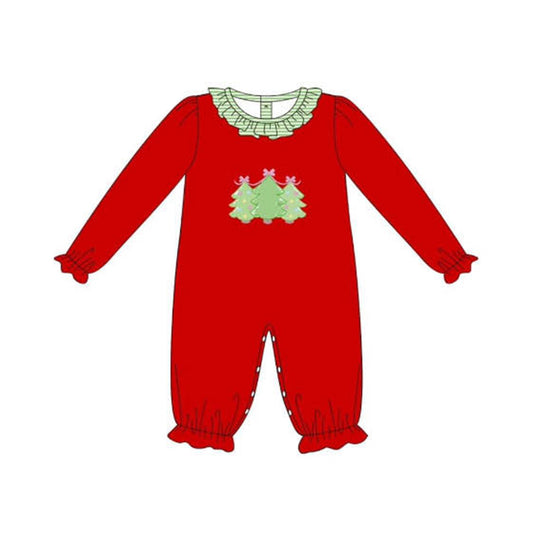 presale LR1560  Christmas Tree Red Lace Long Sleeve Bodysuit  2024 7.25