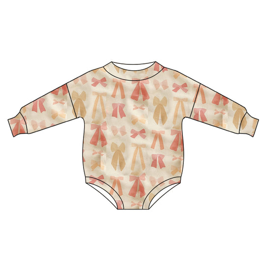 presale LR1569 Bow pattern long-sleeved bodysuit 2024 7.26