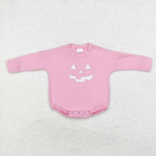 LR1573 Halloween Print Pink Long Sleeve Bodysuit