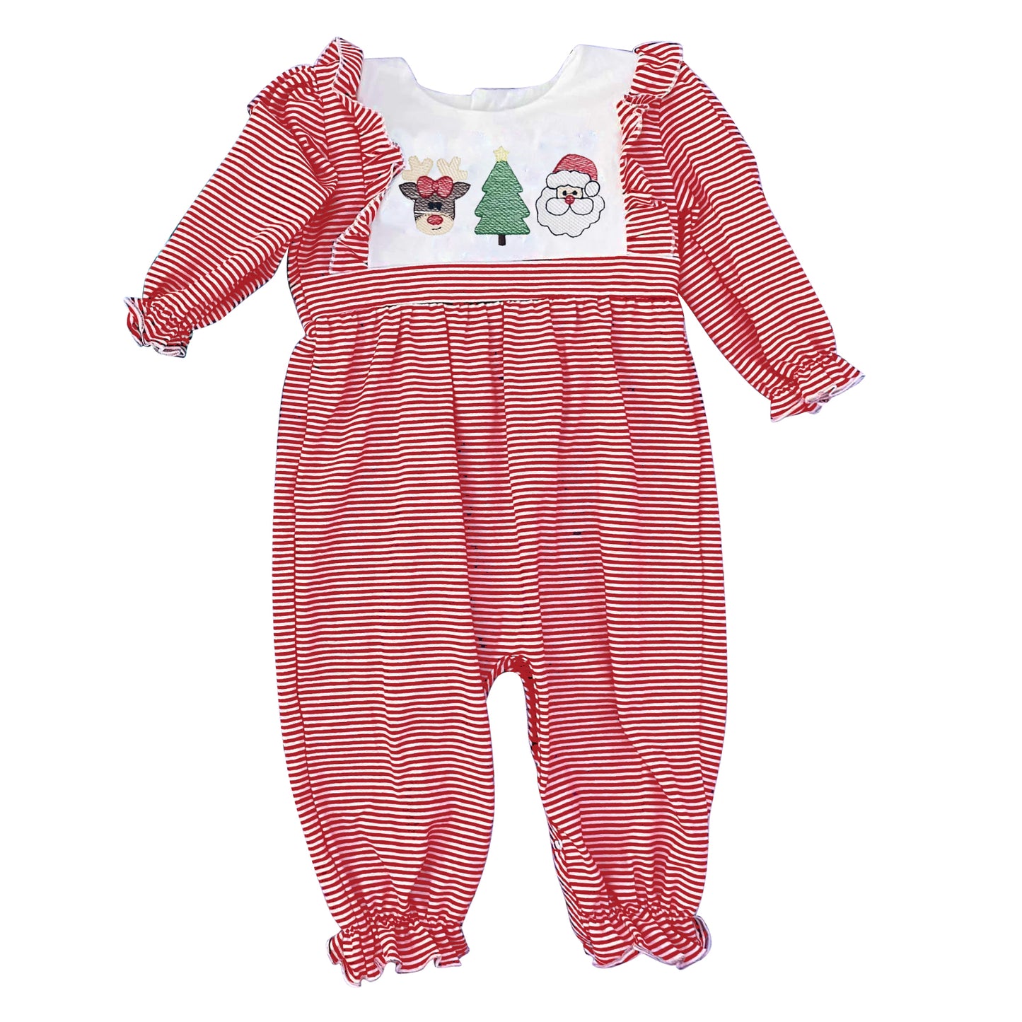 presale LR1588 Elk Christmas Tree Santa Claus Pink Lace Long Sleeve Onesie  2024 7.29