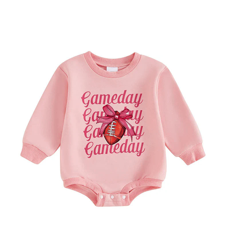 presale LR1589  Pink Rugby Bow Long Sleeve Bodysuit 2024 7.29