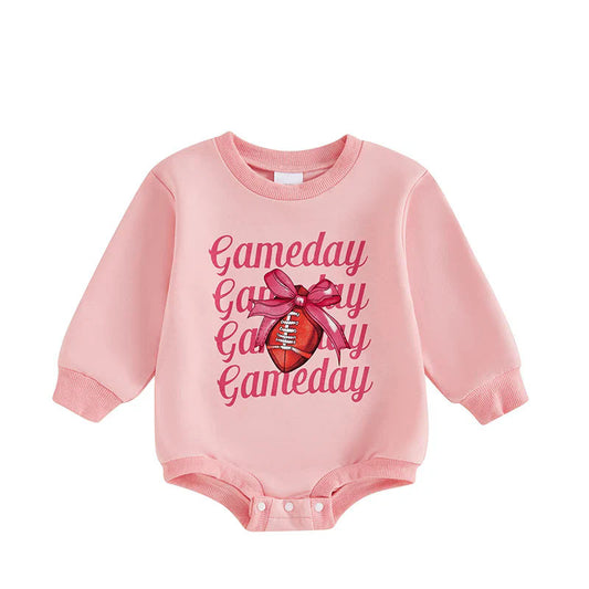 presale LR1589 Pink Rugby Bow Long Sleeve Bodysuit 2024 7.29