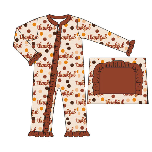 presale LR1591  Thanksgiving Lace Brown Long Sleeve Bodysuit 2024 7.29