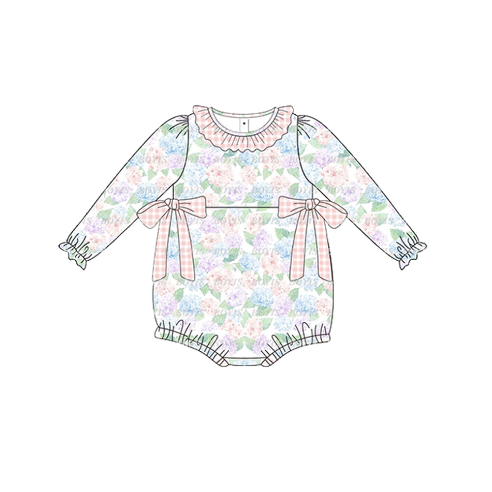 presale LR1592 Floral Green Bow Long Sleeve Bodysuit 2024 7.29