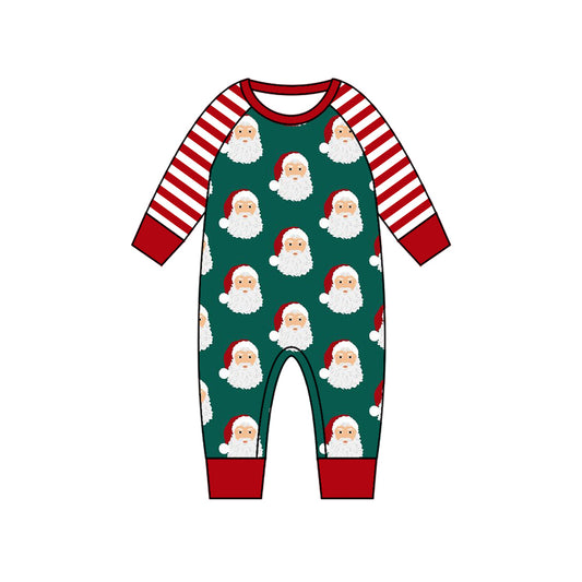 presale LR1659 Santa Claus red striped green stitching long-sleeved jumpsuit  2024 8.3