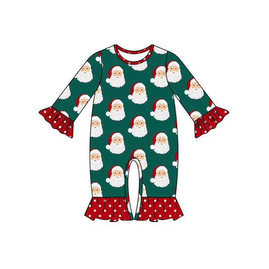 presale LR1660 Santa Claus Polka Dot Red Lace Green Long Sleeve Bodysuit 2024 8.3