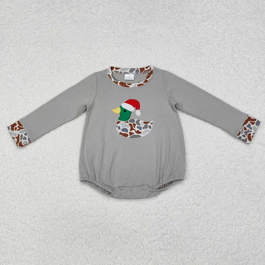 LR1683  Santa Hat Camouflage Duck Long Sleeve Bodysuit