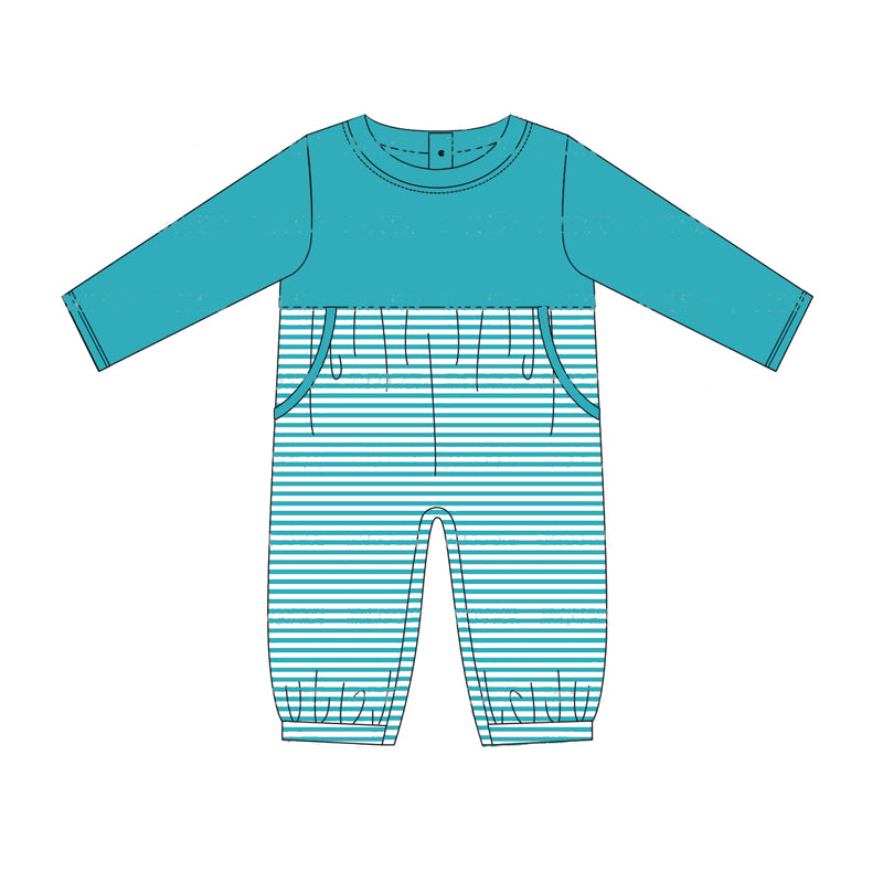 presale LR1686 Striped blue long-sleeved bodysuit   2024 8.7