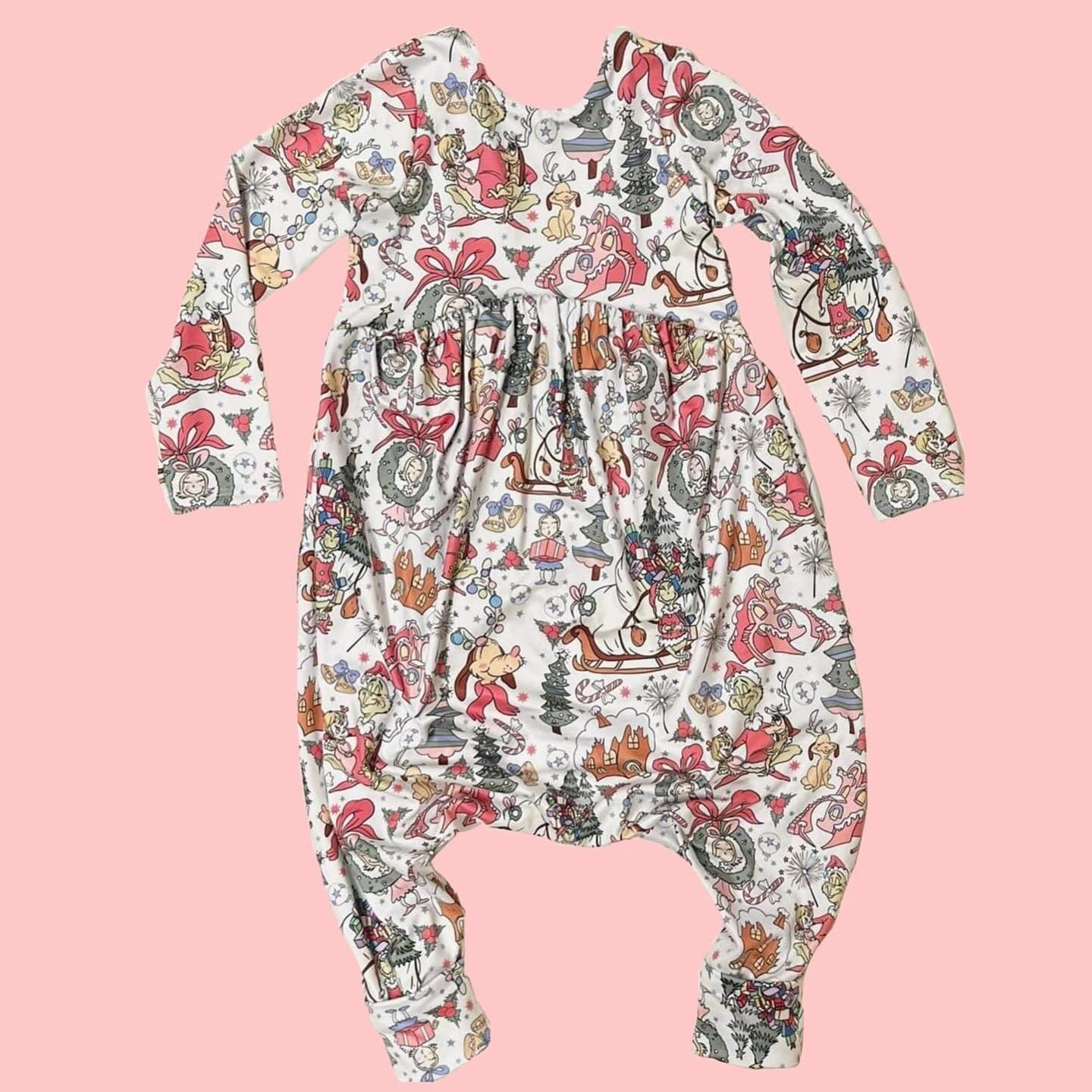 presale LR1700 Christmas cartoon white long-sleeved jumpsuit 2024 8.7