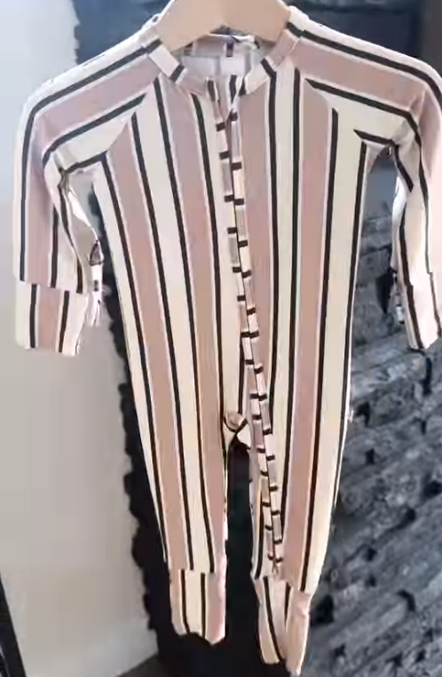 presale LR1711 Striped Zip-Up Long Sleeve Bodysuit 2024 8.7