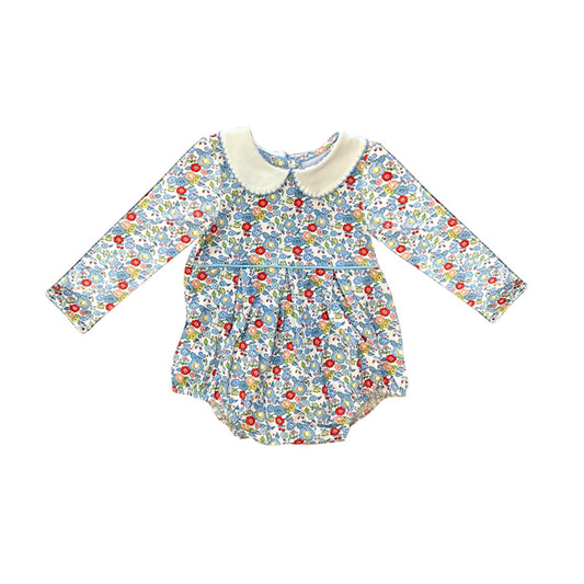 presale LR1716 Floral Printed Baby Collar Long Sleeve Bodysuit 2024 8.9