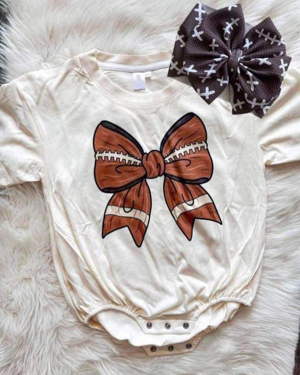 LR1717 Rugby Bow Long Sleeve Bodysuit