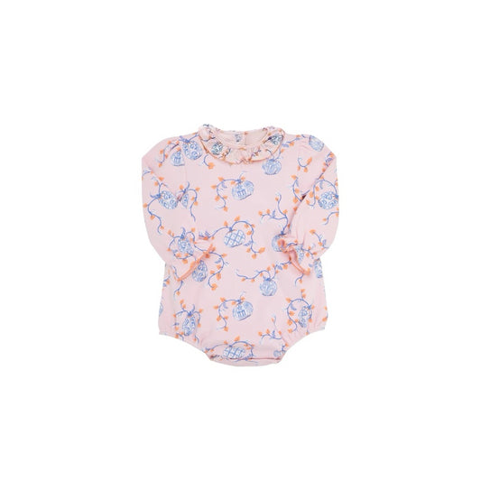 presale LR1718 Pink long-sleeved bodysuit with pumpkin leaf lace 2024 8.9